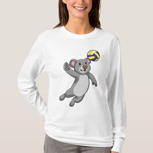 Camiseta Koala como jugador de voleibol con voleibol (Anverso)
