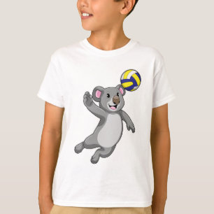 Camiseta Koala como jugador de voleibol con voleibol