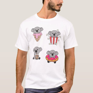 Camiseta Koala Con Candy Kawaii Koalas Con Comida