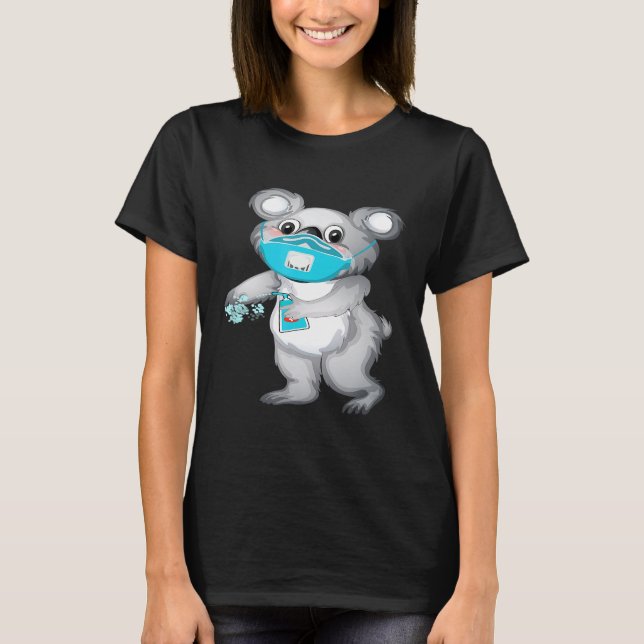 Camiseta Koala Con Una Máscara De Cara (Anverso)