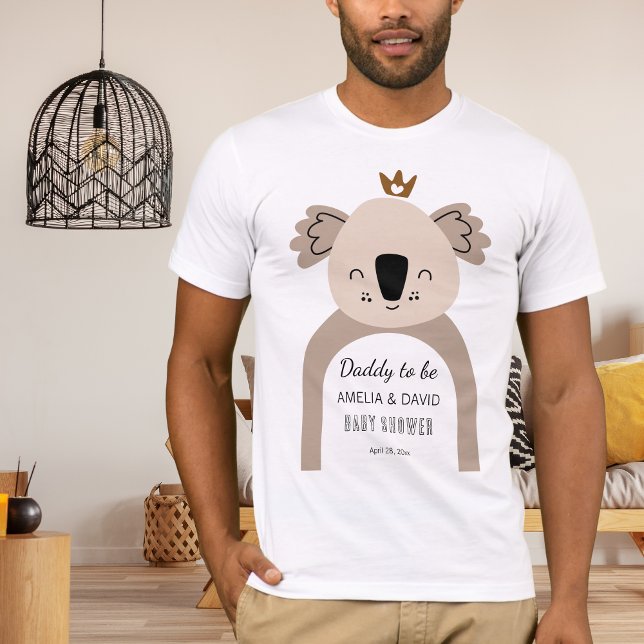 Camiseta Koala Daddy To Be Neutral Baby Shower Shirt (Subido por el creador)