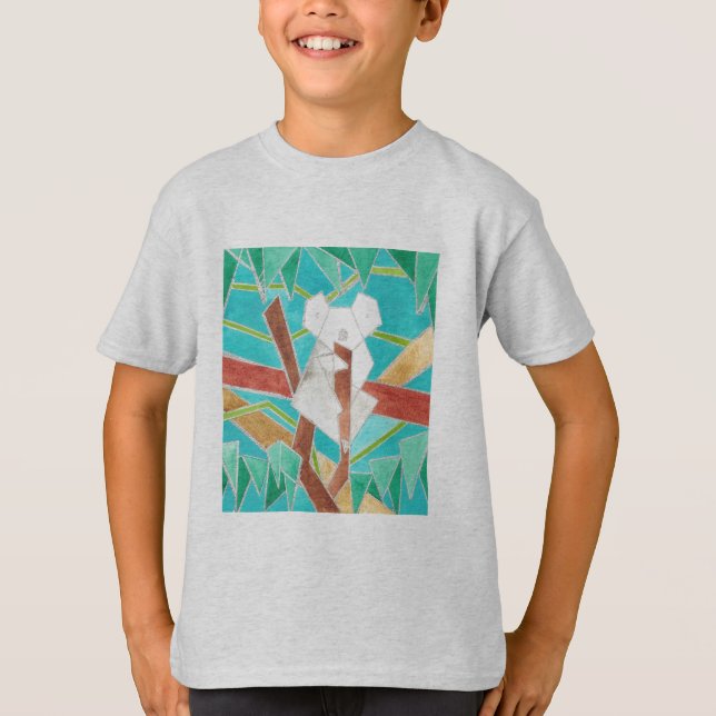 Camiseta Koala en árbol Arte abstracto original (Anverso)