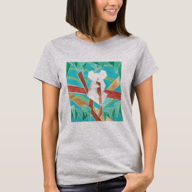 Camiseta Koala en árbol Arte abstracto original (Anverso)