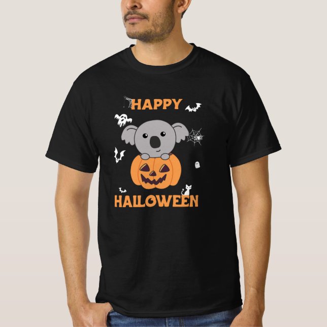 Camiseta Koala En Calabaza Dulce Koalas Feliz Halloween (Anverso)