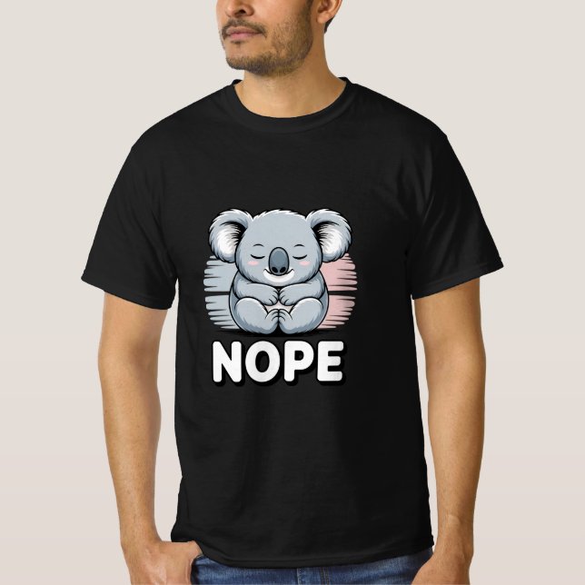 Camiseta Koala encantador "NOPE" (Anverso)