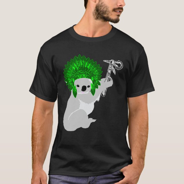 Camiseta Koala Eucalyptus, nativo americano, tiene al jefe  (Anverso)