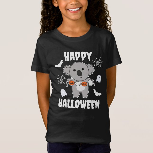 Camiseta Koala Feliz disfraz de bompkin de Halloween (Anverso)