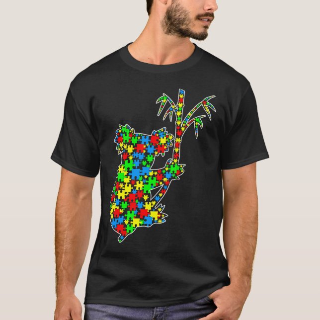 Camiseta Koala Funny Puzzle Animals Autism Awareness (Anverso)