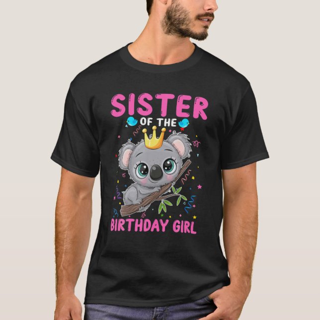 Camiseta Koala Hermana Del Chica De Cumpleaños Koala Tema F (Anverso)