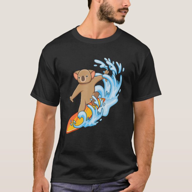 Camiseta Koala Koala Whisperer Animal Herbivore Surfer (Anverso)