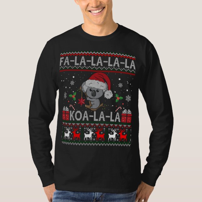 Camiseta Koala-la-la-Cute Koala tiene Navidades australiano (Anverso)