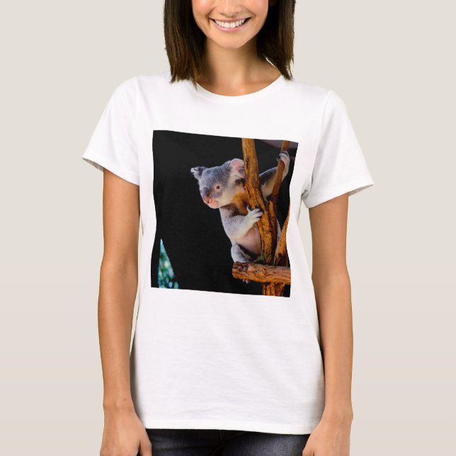 Camiseta Koala lindo en árbol gris (Anverso)