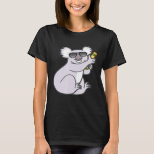 Camiseta Koala Lleva Animal Marsupial Con Gafas De Sol