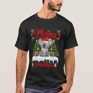 Camiseta Koala Merry Christmas Tree Iluminando a Santa Koal