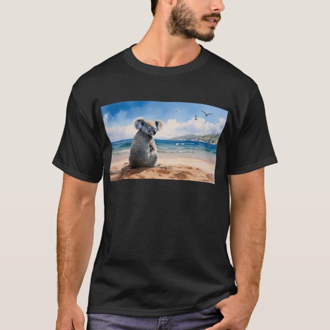 Camiseta Koala mirando el océano (Anverso)