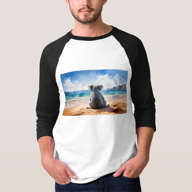 Camiseta Koala mirando el océano (Anverso)