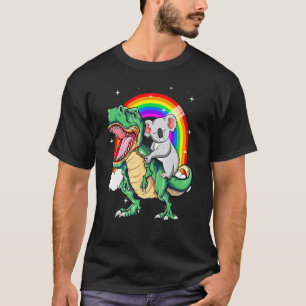 Camiseta Koala montando dinosaurio T Rex Koala lindo Tyrann