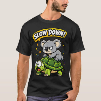 Camiseta Koala montando tortuga divertido animal