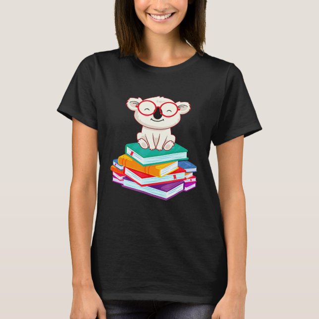 Camiseta Koala Oso Leyendo Libros Gusano De Libros  Koala (Anverso)