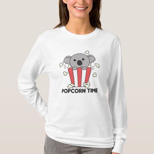 Camiseta Koala Popcorn Time Sweet Animals Popcorn Bag (Anverso)