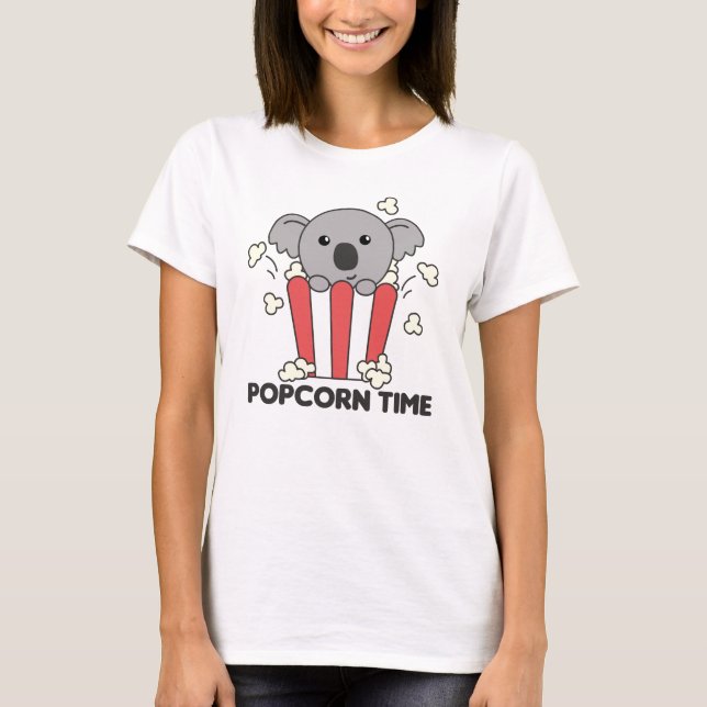 Camiseta Koala Popcorn Time Sweet Animals Popcorn Bag (Anverso)