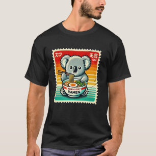 Camiseta Koala Sello Postal Atardecer Monte Fuji Japonés Re