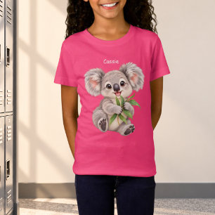 Camiseta Koala sosteniendo hojas de eucalipto personalizad