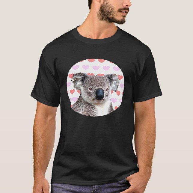 Camiseta Koala tiene corazón de amor animal rojo rosado (Anverso)