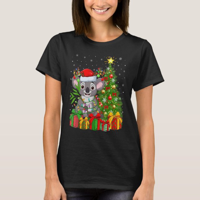 Camiseta Koala   Xmas Holiday Santa Koala Christmas Tree (Anverso)