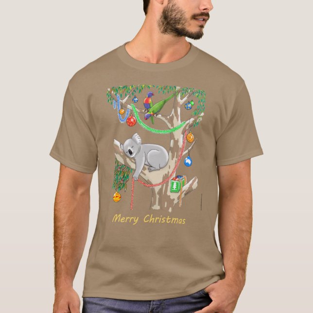 Camiseta Koala y Lorikeets Navideños Dormilones (Anverso)