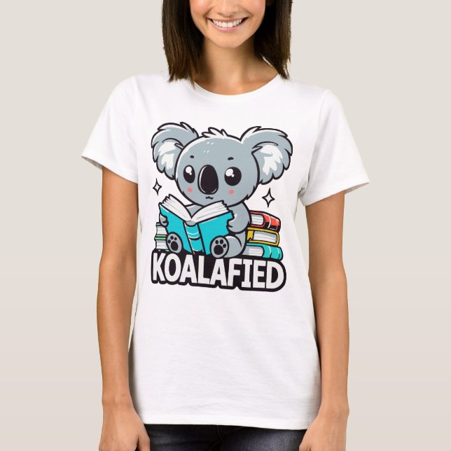 Camiseta Koalafied Koala leyendo libros Pun (Anverso)