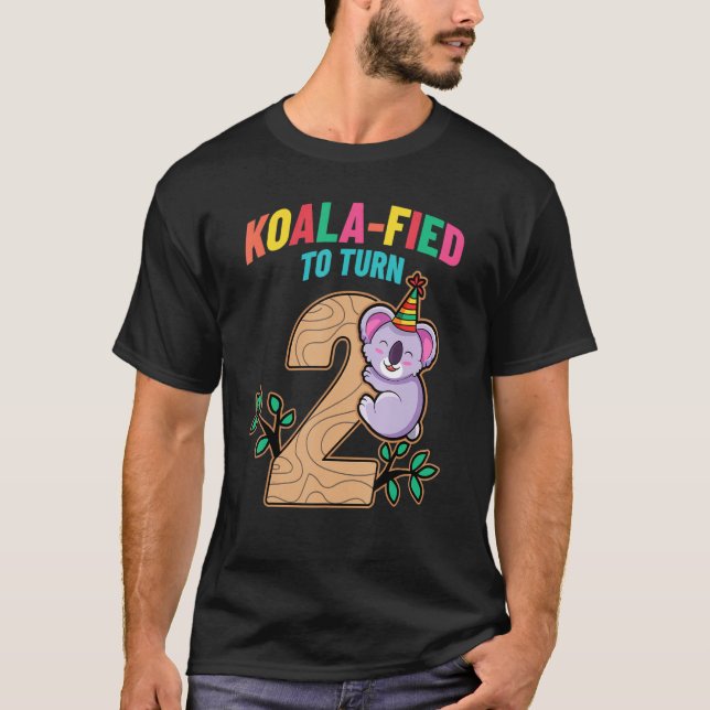 Camiseta Koalafied To Turn 2 Koala Bear 2nd Birthday Party  (Anverso)