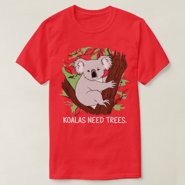 Camiseta koalas necesitan árboles 1 (Diseño del anverso)