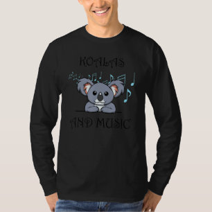 Camiseta Koalas Y Music Notes Notas Musicales