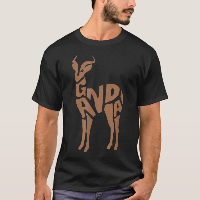 Camiseta Kob de Uganda Arte de Palabras de Uganda - African (Anverso)
