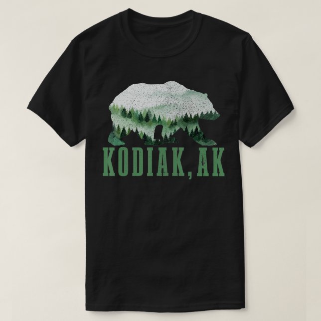 Camiseta Kodiak Alaska Grizzly Bear Naturaleza Camping H (Diseño del anverso)