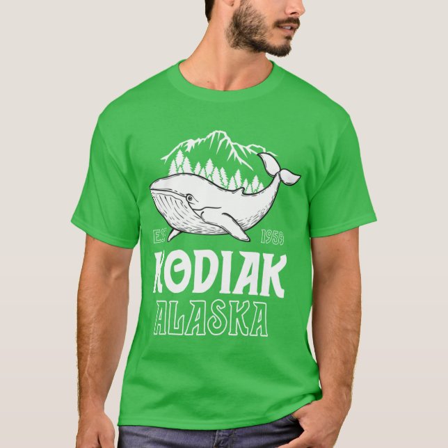 Camiseta Kodiak Alaska T Shirt Whale Hiking Cruise Family V (Anverso)