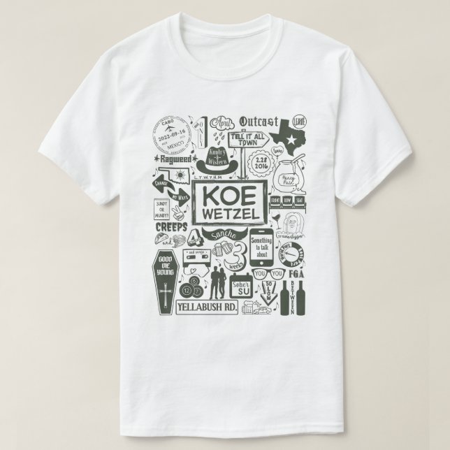 Camiseta Koe Song Titles (Diseño del anverso)
