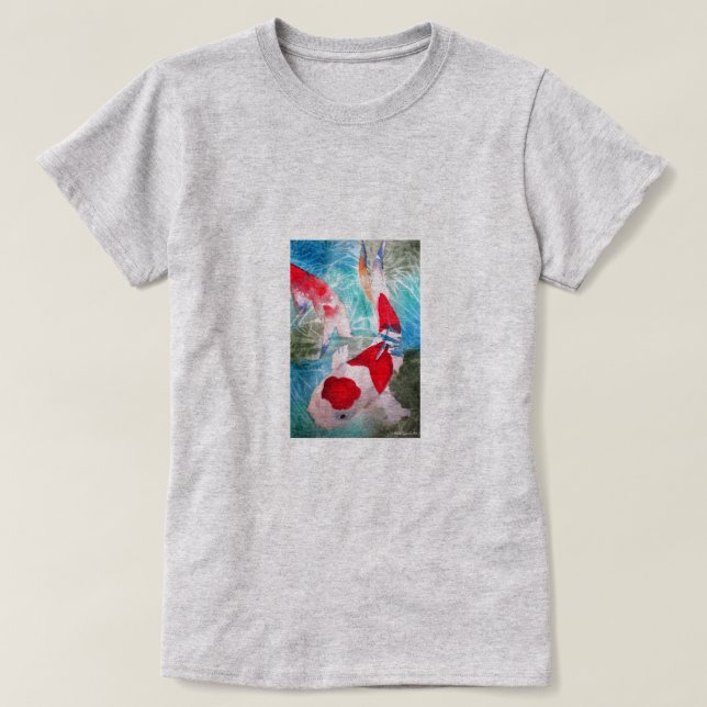 Camiseta Kohaku Koi 2 arte acuático japonés (Diseño del anverso)