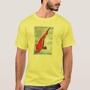 Camiseta Kohaku Koi arte acuarela de peces japoneses