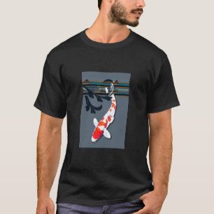 Camiseta Kohaku Koi en plantas decorativas de la charca