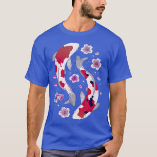 Camiseta Koi Bubble Flower Yin Yang Japanese Koi Carp Cherr