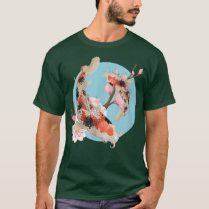 Camiseta Koi Carp Fish Cherry florsoms japonés Sakura