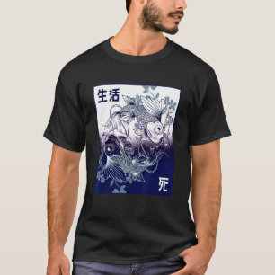 Camiseta Koi Cherry Blossom Frente Yin Yang Asian Carp Fl