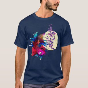 Camiseta Koi Cherry Blossom Sakura Moon Cherry Blossom Asia