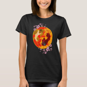 Camiseta Koi Cherry Blossom Yin Yang japonés Koi Carp Nish