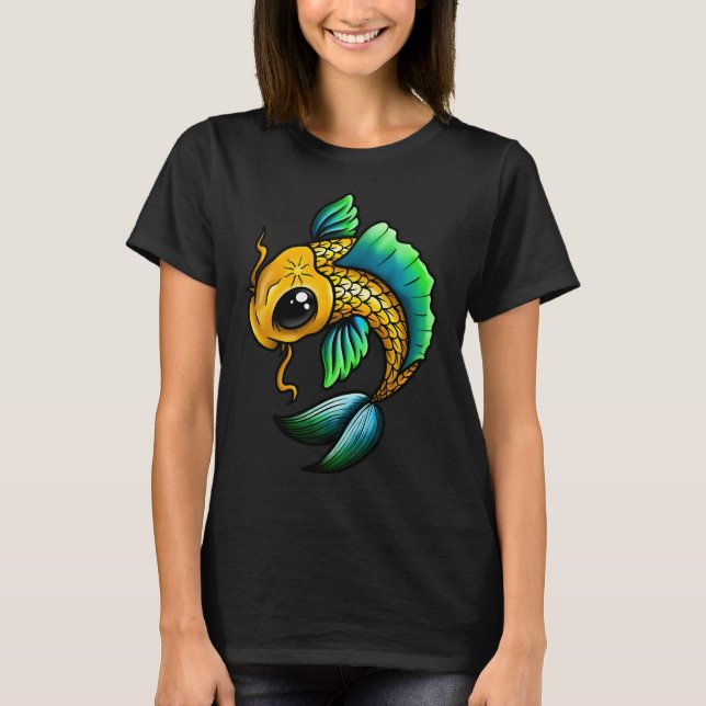 Camiseta koi de dibujos animados (Anverso)