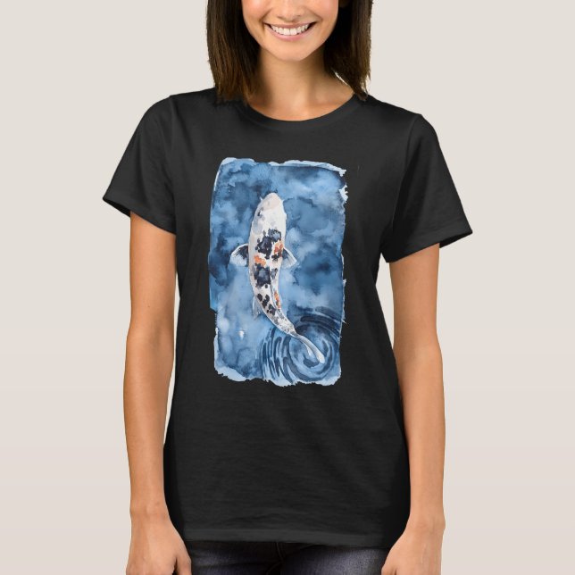 Camiseta Koi en azul (Anverso)