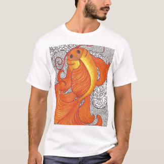 Camiseta Koi en blanco y negro