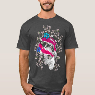 Camiseta Koi Fish Cherry Blossom Sakura Tree Pescado Pareja
